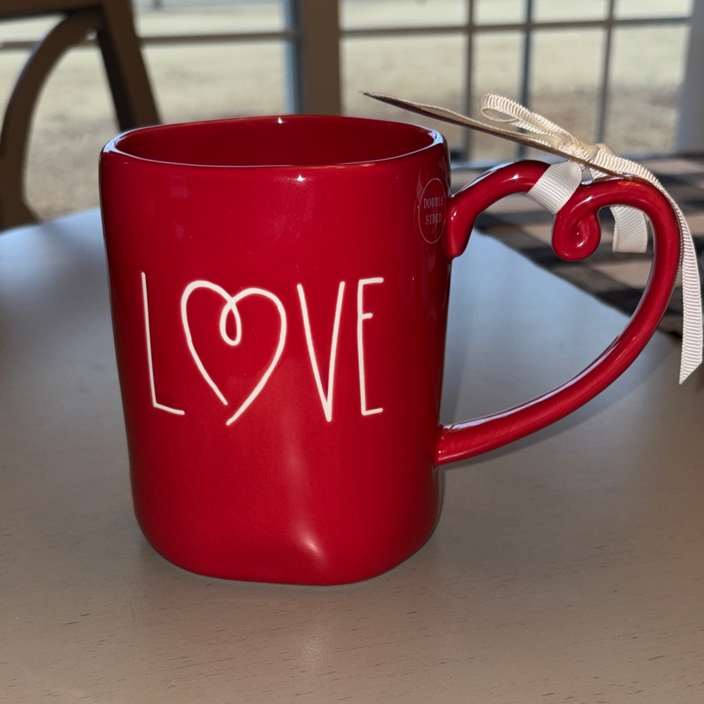 Rae Dunn Red Love Mug with Heart Handle